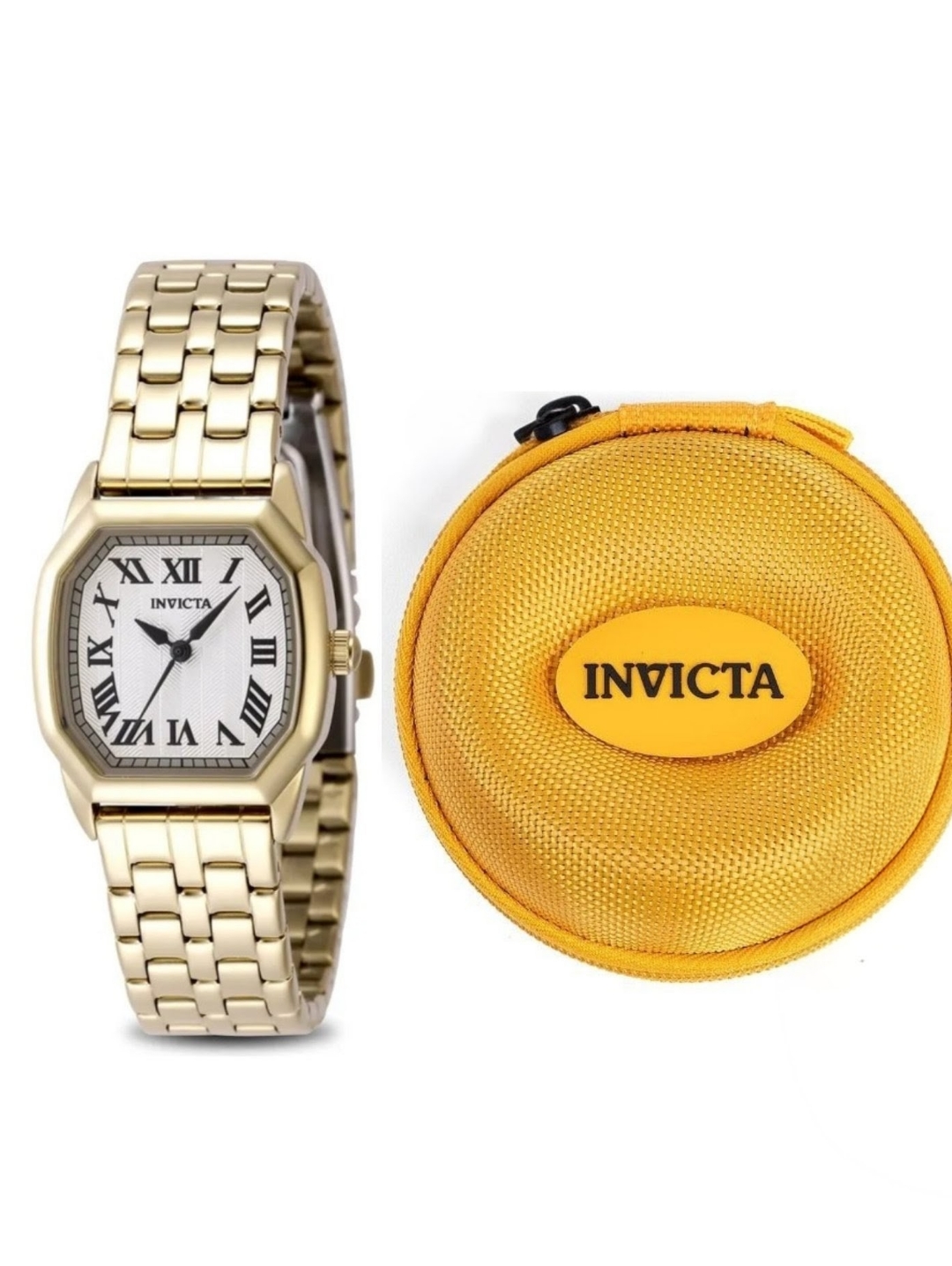 Bnwt Invicta Wildflower Quartz Silver Dial Watch & Invicta 1-Slot Travel Case